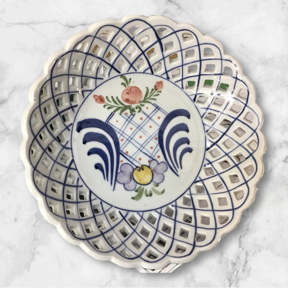 Vintage Reticulated Porcelain Candy/Cookie Dish by Andrea of Sadek Home Kitchen